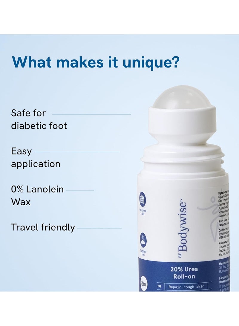 Be Bodywise Foot Cream Roll On 50ml | For Dry & Cracked Heels | With 2% Lactic Acid, Olive Oil & Vitamin E | Helps Repair and Moisturise Cracked Heels - Image 4