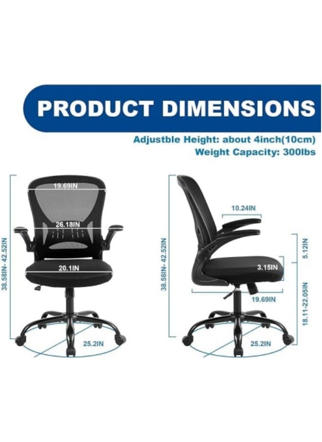 GGEROU - Ergonomic Office Chair, Home Desk Chair Height Adjustable Computer Chair with Lumbar Support Backrest Armrest Executive Rolling Swivel Back Task Chair Black - Image 1