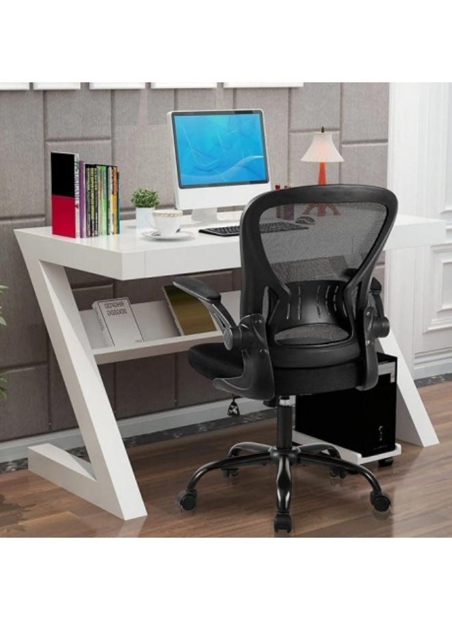 GGEROU - Ergonomic Office Chair, Home Desk Chair Height Adjustable Computer Chair with Lumbar Support Backrest Armrest Executive Rolling Swivel Back Task Chair Black - Image 1