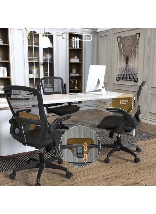 GGEROU - Ergonomic Office Chair, Home Desk Chair Height Adjustable Computer Chair with Lumbar Support Backrest Armrest Executive Rolling Swivel Back Task Chair Black - Image 1