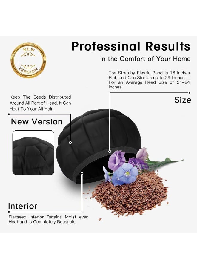 Yakiter Cordless Deep Conditioning Heat Cap, Yakiter A Hot Head Cap to Hydrate, Moisturize and Condition, 100% Natural Cotton Flaxseed Seed Interior (Black) - Image 3