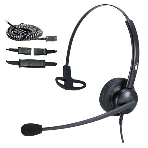 MKJ Telephone Headset for Cisco Phones, Wired Headphones with Microphone Noise Cancelling, Corded RJ9 Office Headset for Cisco CP-7821 7861 7942G 7960G 7975G CP-7841 8811 8841 8851 8861 8865 9951 - Image 1