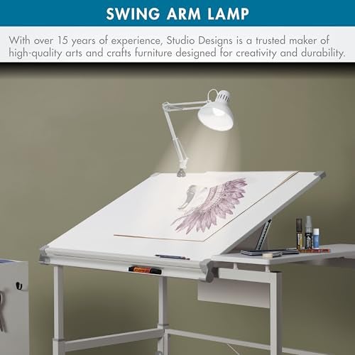 SD STUDIO DESIGNS Studio Designs Swing Arm Lamp, 13-watt, White, 6.5" W x 7" D x 36" H - Image 2