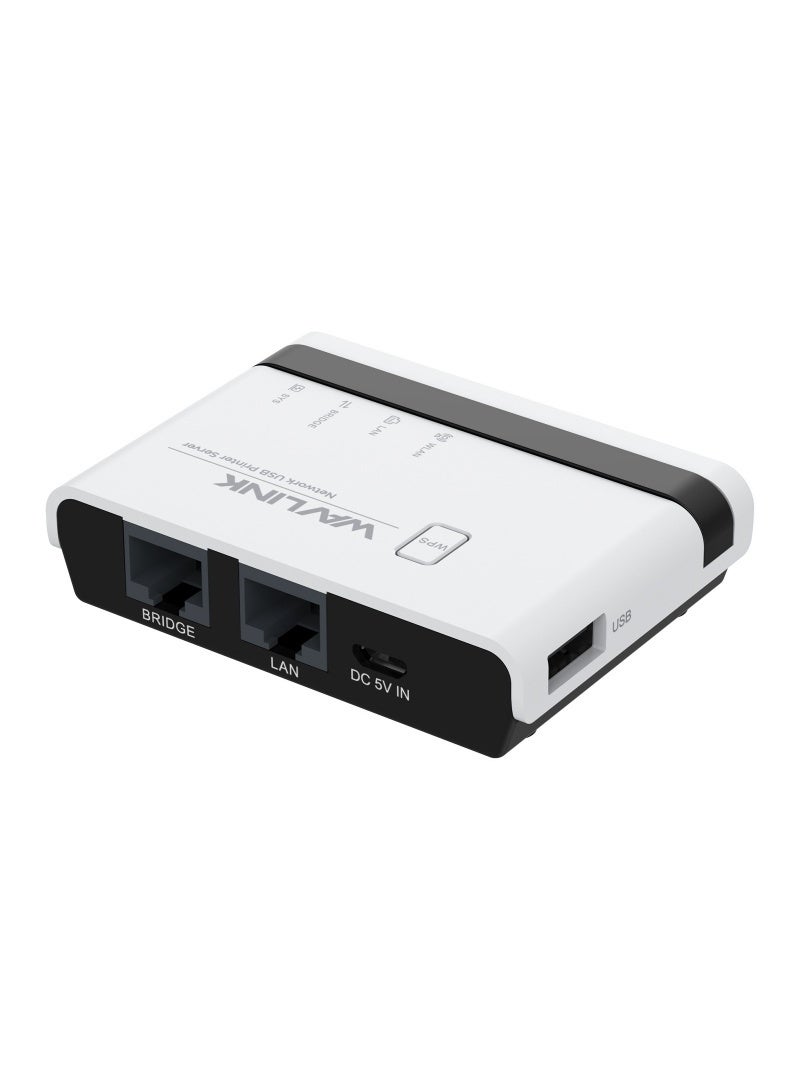 WAVLINK Wireless USB Print Server – Dual USB 2.0 Ports, 100Mbps LAN, WiFi & Bridge Modes, Compatible with Windows & Mac, Supports RAW Printers - Image 1