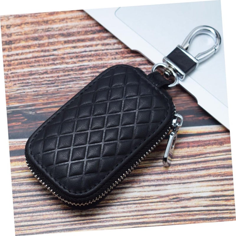 Genuine Leather Car Key Holder Pouch Universal Keyring Bag Key Hider - Image 5
