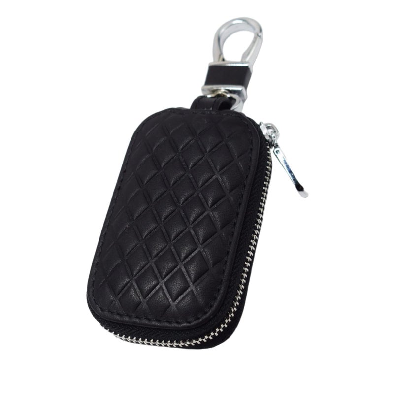 Genuine Leather Car Key Holder Pouch Universal Keyring Bag Key Hider - Image 2