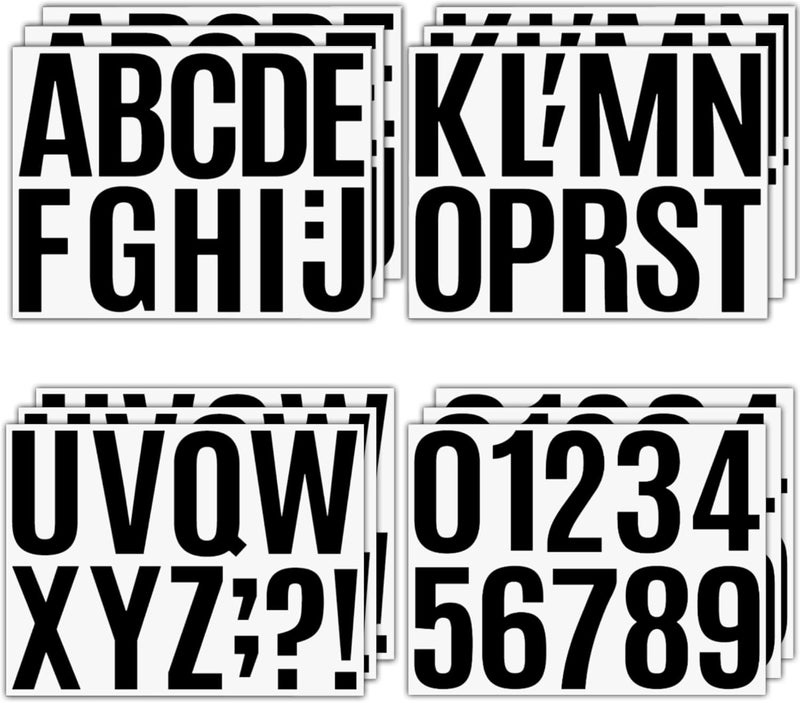 Debinolo 15 Sheets Large Self Adhesive Vinyl Letters Numbers Kit, 4 Inch Mailbox Numbers Stickers for Mailbox, Signs, Window, Door, Cars, Trucks, Home, Business, Address Number, lockers (4 Inch, Black) - Image 1