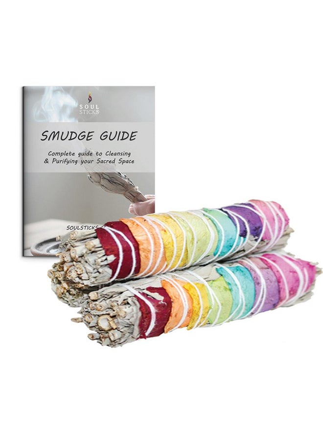 Ancientveda - Rose Petals & Organic White Sage Smudge Sticks With Flowers For Cleansing Home, Meditation, Yoga, Healing And Smudging | Sustainably Sourced California White Sage Bundles (3 Pack - 6 Inch) - Image 1