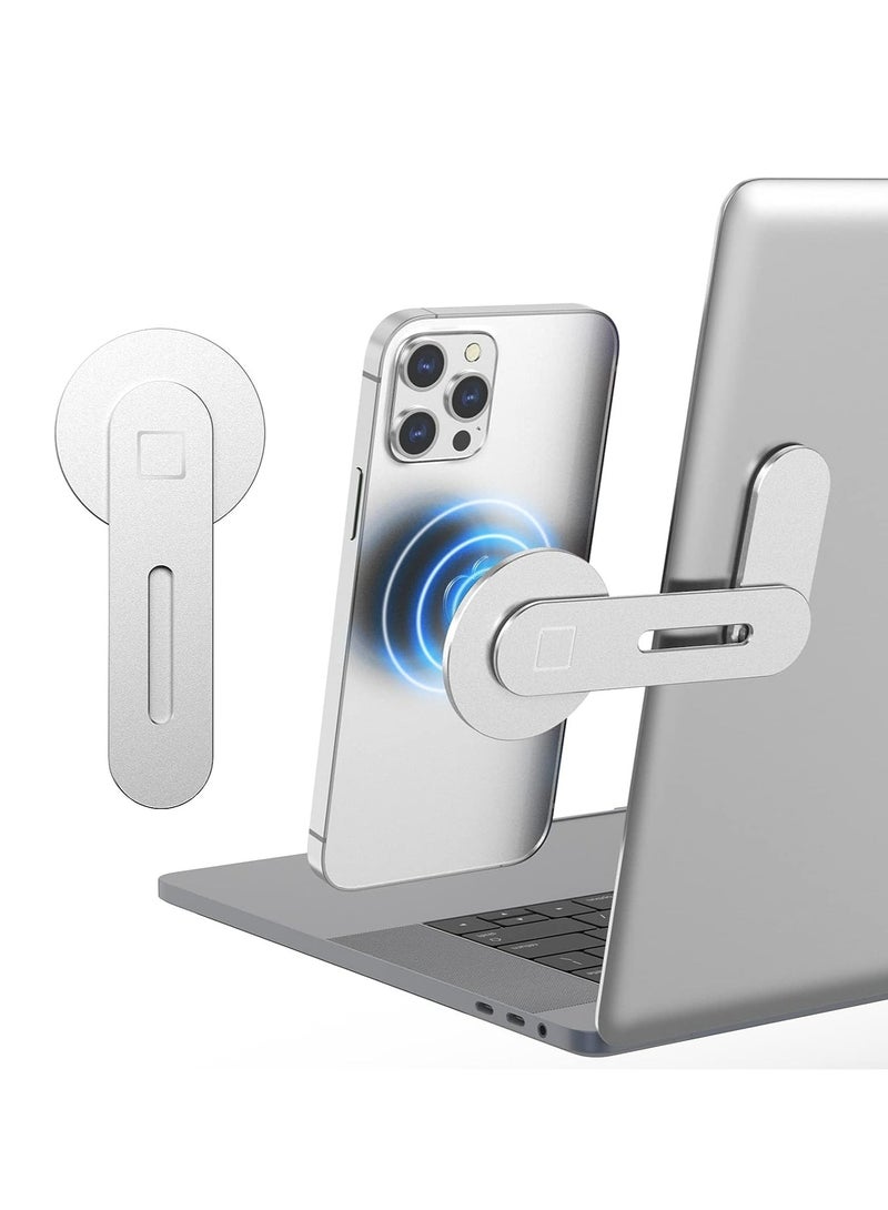 MODERN HOME Magnetic Phone Holder for Laptop, 90° Adjustable Desktop Monitor Laptop Phone Side Mount Fits All IPhone Series, Slim Portable Foldable Computer Monitor Expansion Bracket for Mobile Phone  - Image 1