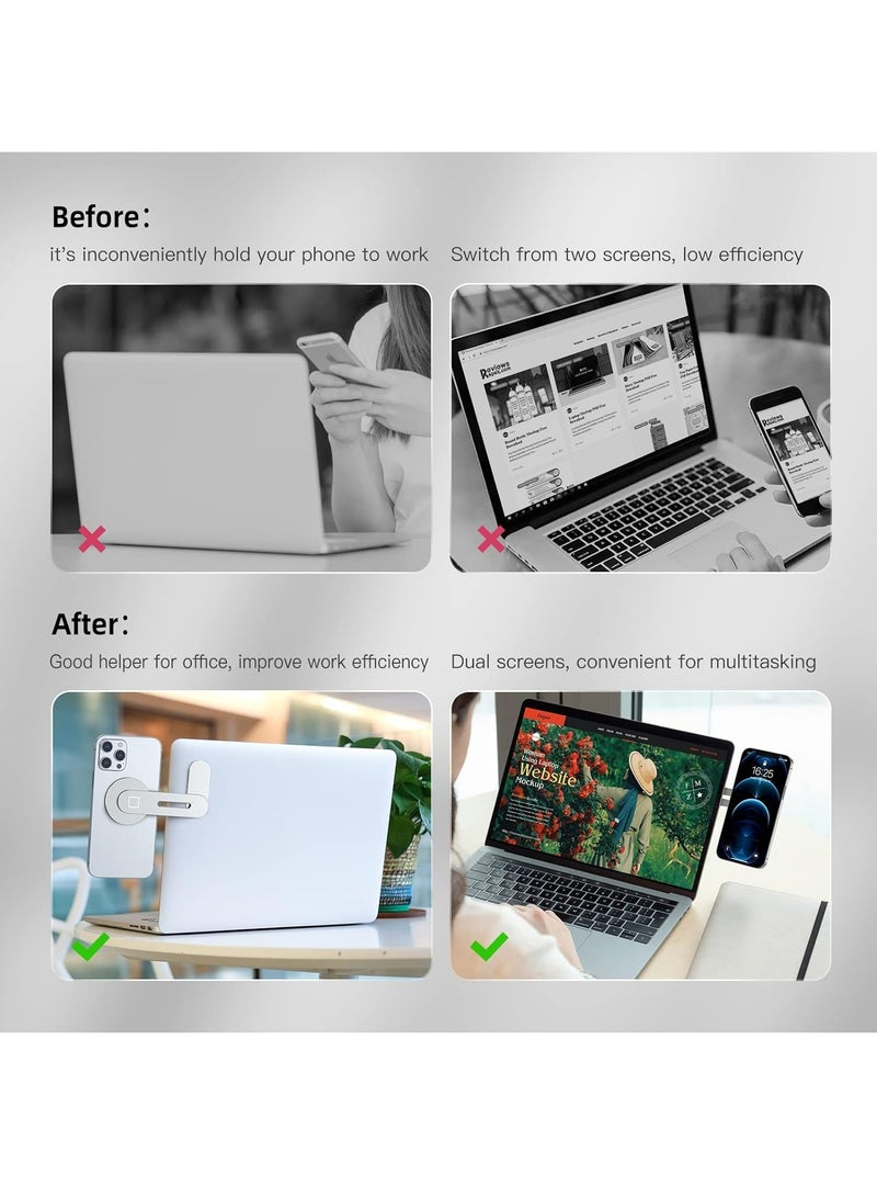 MODERN HOME Magnetic Phone Holder for Laptop, 90° Adjustable Desktop Monitor Laptop Phone Side Mount Fits All IPhone Series, Slim Portable Foldable Computer Monitor Expansion Bracket for Mobile Phone  - Image 5