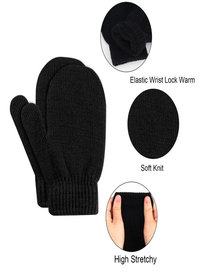 ONESING 5 Pair Toddler Mittens Magic Stretch Knit Toddler gloves for Unisex Baby Warm Gloves for Kids, Mixcolor, One size - Image 3