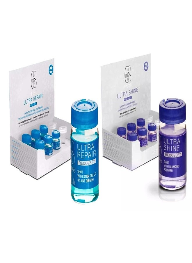 Lendan Care Series Ultra Recovery Kit - Set of 1 Box Ultra Repair + Shine Shots, 6 x 0.34fl.oz - Concentrado de Reparacin y Brillo - Image 1
