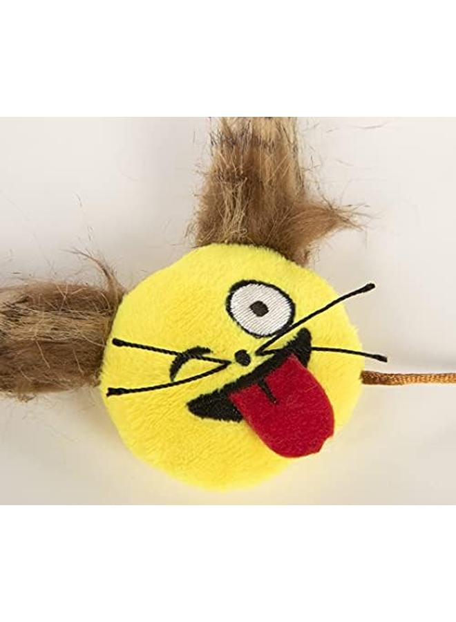 SmartyKat 2 Count Mouse Moods Emoji Wink Face And Rainbow Poop Plush Catnip Cat Toys Multi Color 2 Count - Image 4