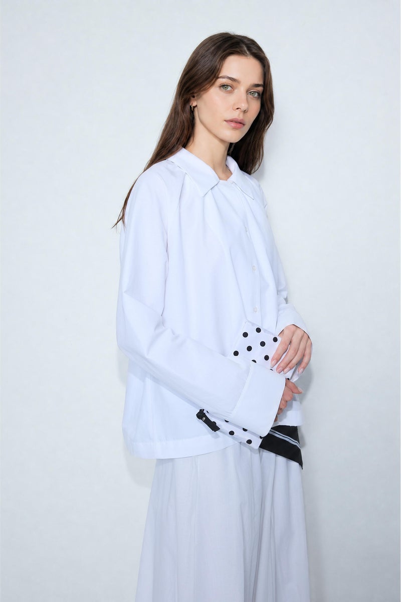 DeFacto White Woman White Poplin Long Sleeve Tunic Casual - Image 1