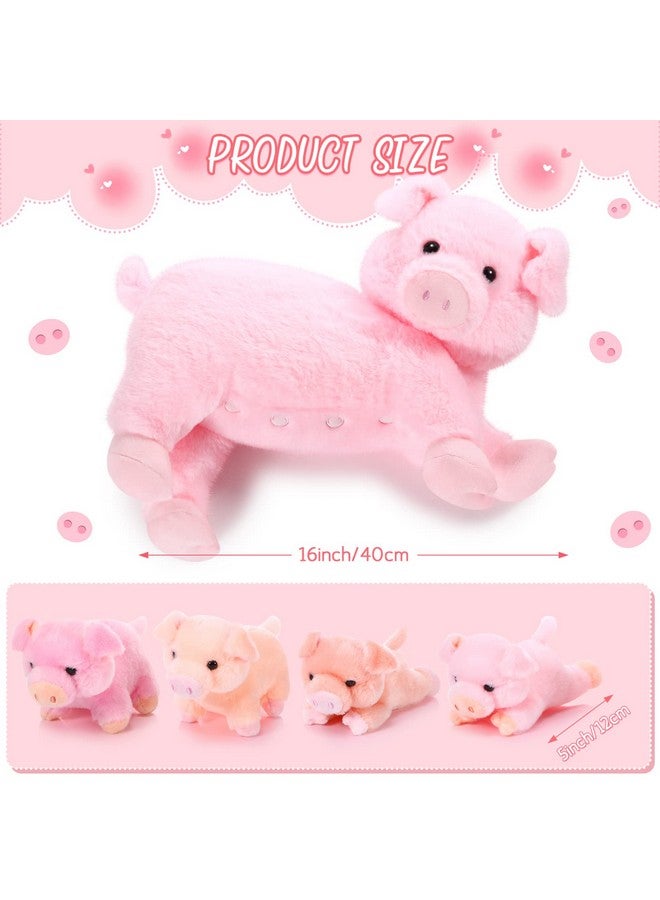 Honoson Nurturing Pig Stuffed Animal With Babies, Soft Cuddly Piggy Plush Set For Toddlers Plushy Nursing Mommy Pig With 4 Stuffed Magnetic Baby Pigs For Boys Girls Farm Birthday Gifts(Cute) - Image 2