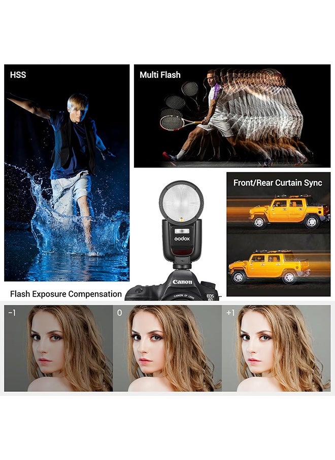 فلاش كاميرا GODOX V1 PRO N فلاش كاميرا GODOX V1 PRO N فلاش لاسلكي 2.4G ضوء سريع لاسلكي 1/8000 ثانية HSS 1.3 ثانية وقت إعادة التدوير مع وضع الفلاش M/TTL من النوع C مع فلاش فلاش فلاش فرعي متوافق مع كاميرات نيكون