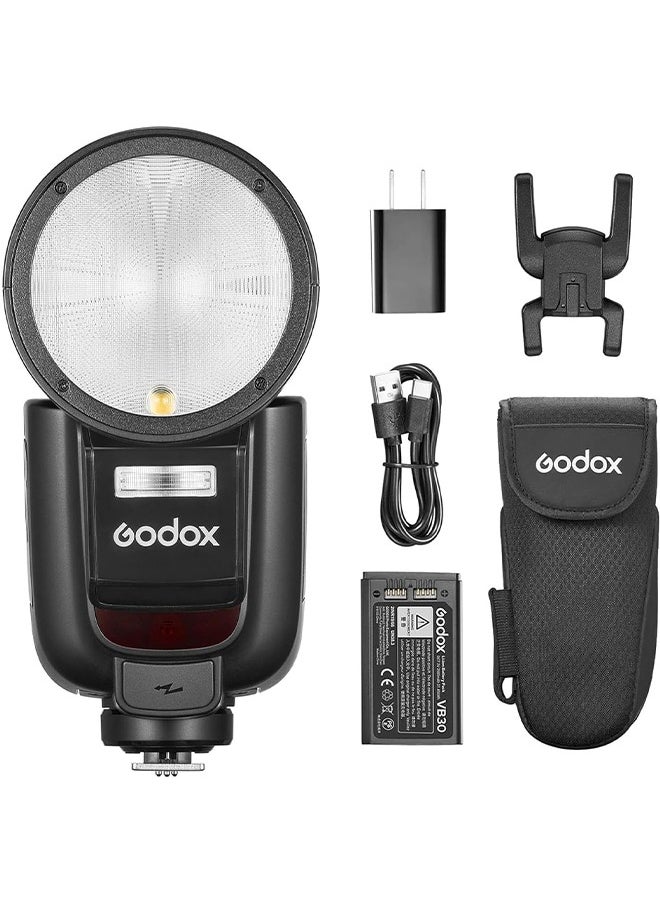 Godox GODOX V1 PRO N Camera Flash 2.4G Wireless Speedlight 1/8000s HSS 1.3s Recycle Time with M/TTL Flash Mode Type-C Powered with Sub Flash Speedlite Compatible with Nikon Cameras  - Image 1