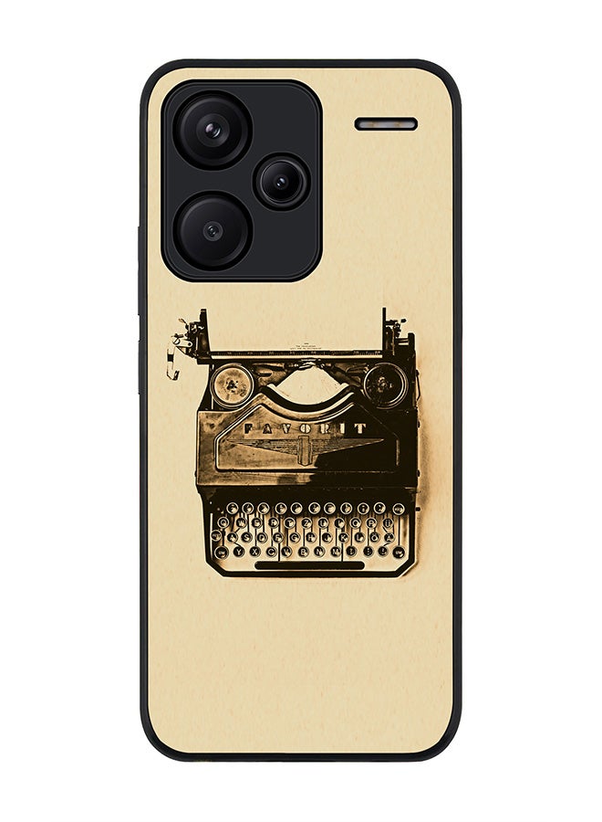 Stylizedd Rugged Black Edge Case for Xiaomi Redmi Note 13 Pro Plus, Slim fit Case Flexible Anti Drop TPU Gel Thin Cover -  Typewriter - Image 1