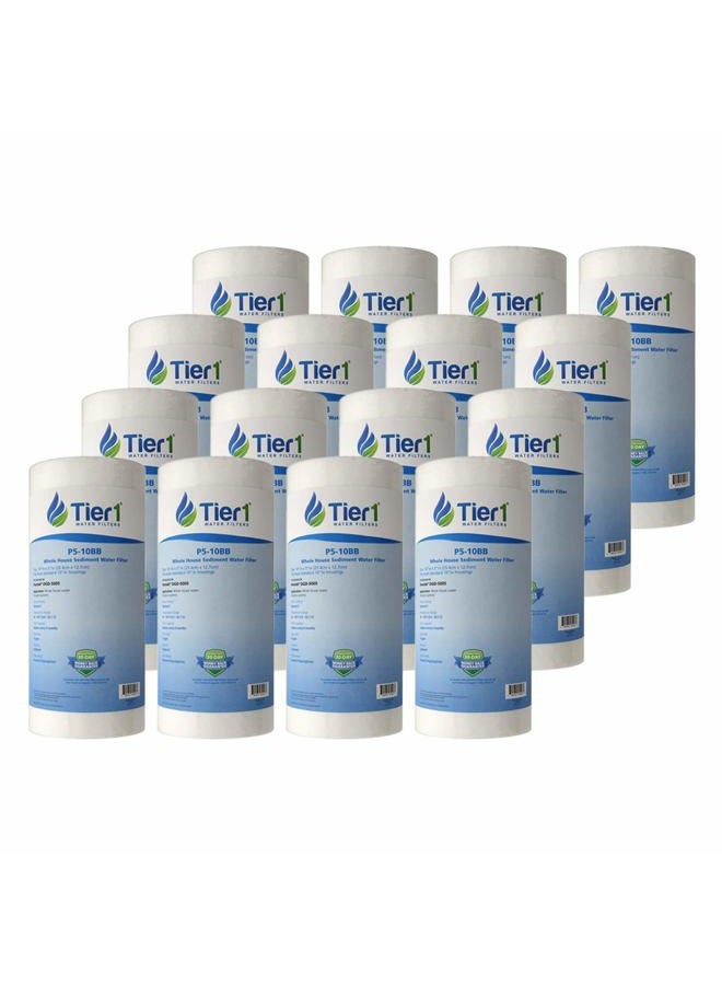 Tier1 5 Micron 10 Inch x 4.5 Inch | 16-Pack Spun Wound Polypropylene Whole House Sediment Water Filter Replacement Cartridge | Compatible with Pentek DGD-5005, 155357-43, WDGD-5005, Home Water Filter - Image 1