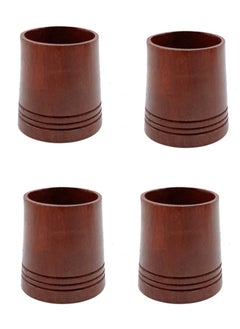 co arma Set of 4 handmade natural fir wood tea cups  - Image 1