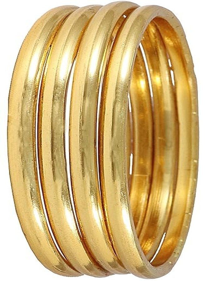 BANGLESKART Gold Plated Brass with Glossy Finished Premium Bangles Kadaa set For Women and Girls Pack Of 4 Gold4 - Image 1