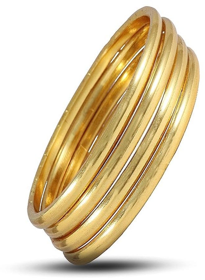 BANGLESKART Gold Plated Brass with Glossy Finished Premium Bangles Kadaa set For Women and Girls Pack Of 4 Gold4 - Image 4