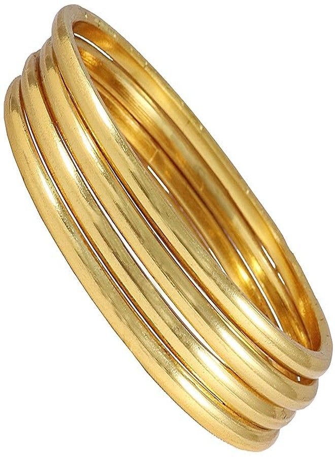 BANGLESKART Gold Plated Brass with Glossy Finished Premium Bangles Kadaa set For Women and Girls Pack Of 4 Gold4 - Image 3