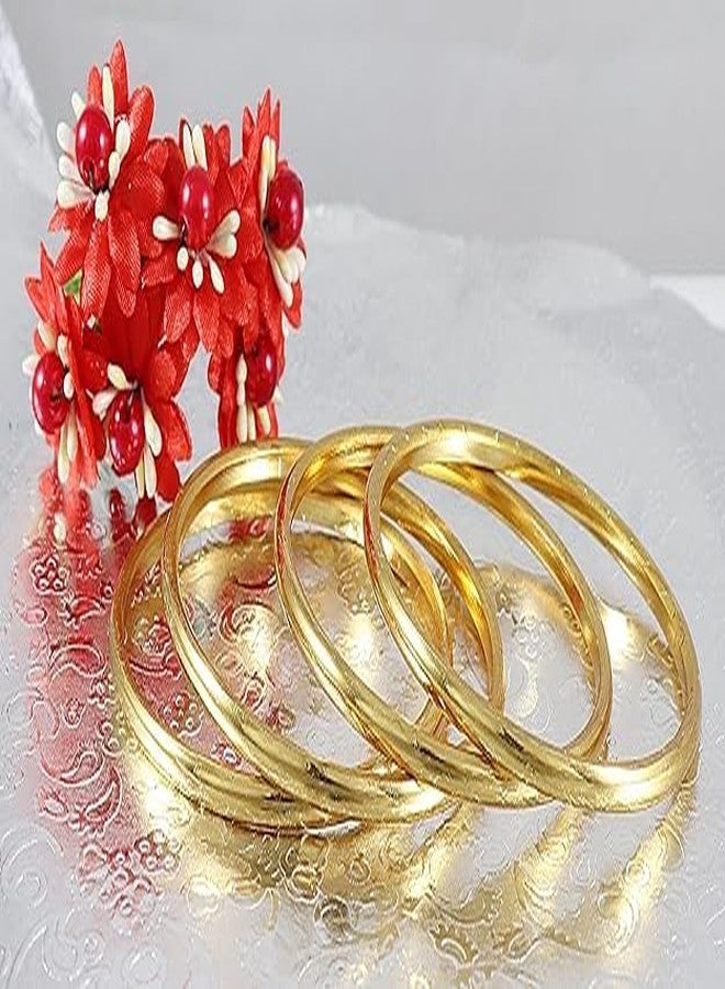 BANGLESKART Gold Plated Brass with Glossy Finished Premium Bangles Kadaa set For Women and Girls Pack Of 4 Gold4 - Image 5