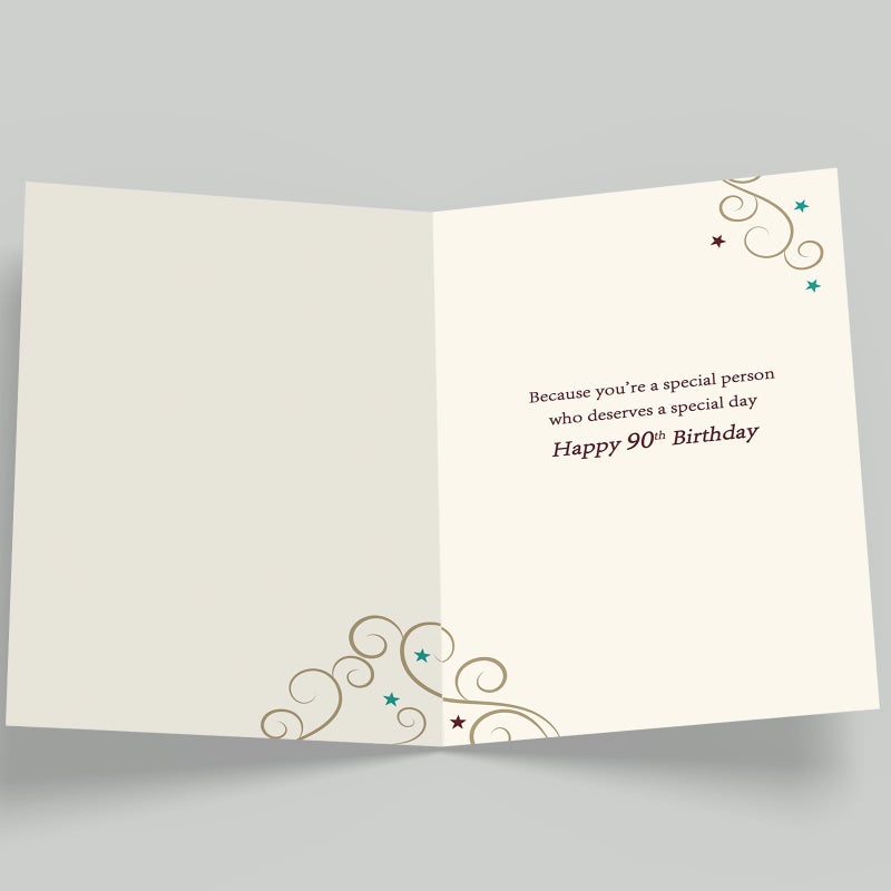 FANCYLUCKY Happy 90th Birthday Card Gifts for Women Men, Unique Bday Greeting Gifts for 90 Year Old Woman Man, Funny 90th Birthday Decoration for Grandpa Grandma Dad Mom - Image 2