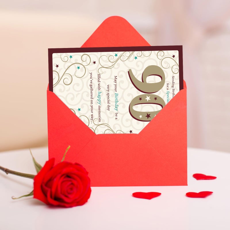 FANCYLUCKY Happy 90th Birthday Card Gifts for Women Men, Unique Bday Greeting Gifts for 90 Year Old Woman Man, Funny 90th Birthday Decoration for Grandpa Grandma Dad Mom - Image 5