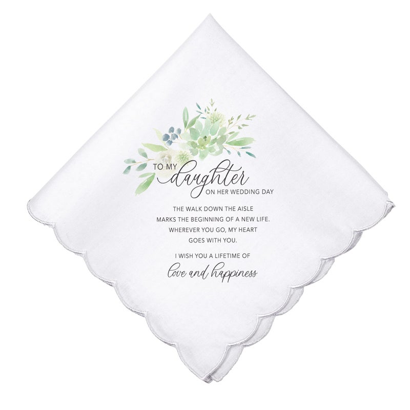 Lillian Rose Daughter Wedding Keepsake Hankie One Size White