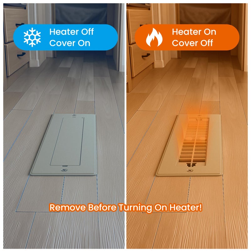 Safoner Aluminum RV Floor Register 2"x10" with Removable Cover, Lightweight Durable Camper Essential, Pet-Friendly RV Vent Accessories for Inside, 2 Pack - Image 4