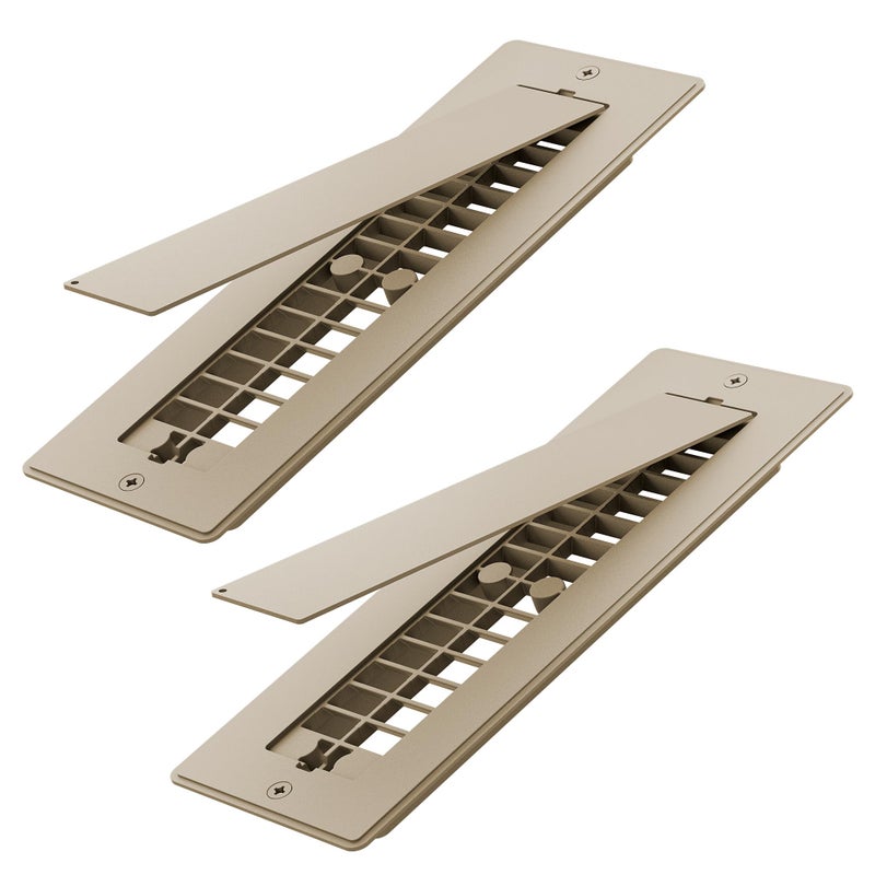 Safoner Aluminum RV Floor Register 2"x10" with Removable Cover, Lightweight Durable Camper Essential, Pet-Friendly RV Vent Accessories for Inside, 2 Pack - Image 1