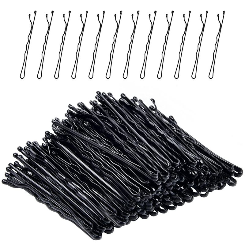 MORGLES 120Pcs Bobby Pins Black 2Inches Bobby Hair Pins Bulk with Box for Women Girls
