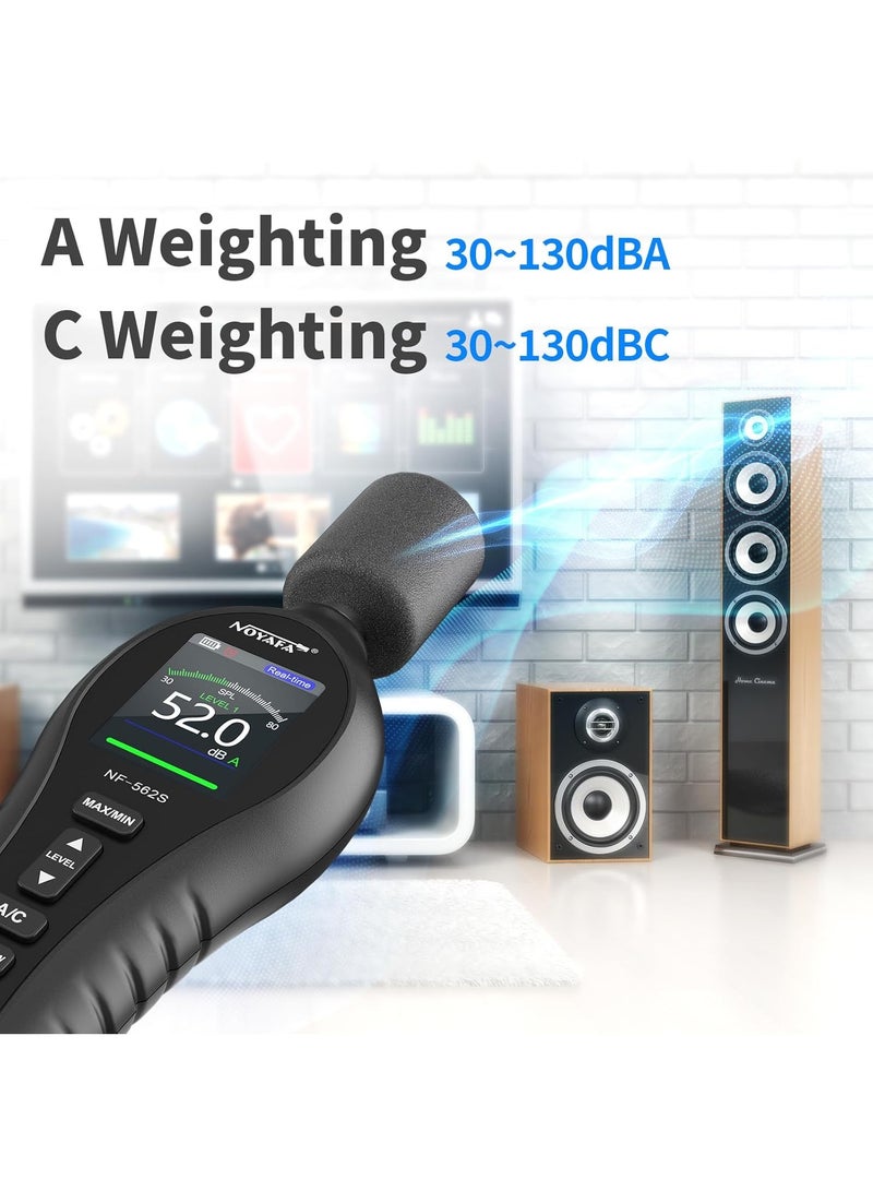NOYAFA Decibel Meter, NOYAFA Digital Sound Level Meter with A/C Weighted, 30 to 130 dB SPL Meter with MAX/MIN, Data Hold, Auto Power Off,Alarm, Noise Meter for Classroom, Office, Factory - Image 2