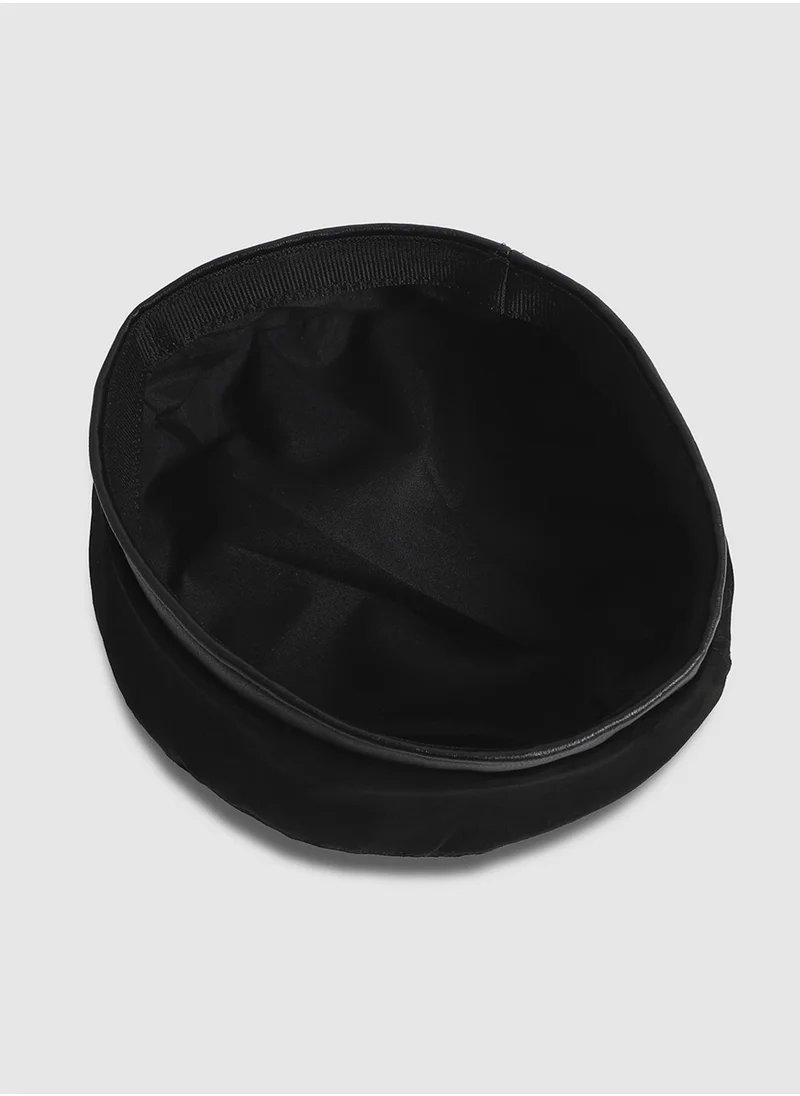 صوص هاوت Contrast Texture Beret Hat - Black