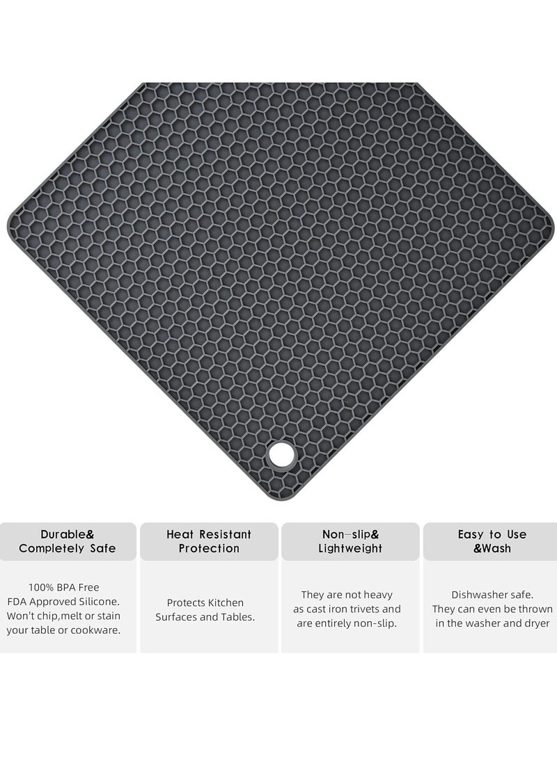 Oasisgalore 4 Pack Silicone Coaster Trivet Pot Mat for Countertop Trivest Pads Heat Resistant Table Placemats  - Image 3