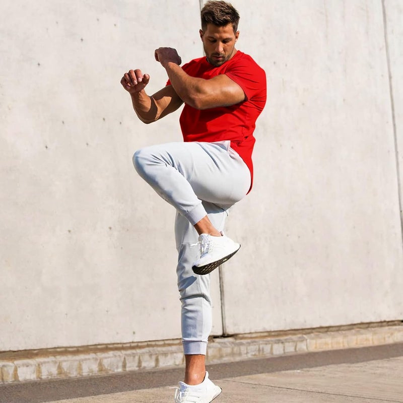 TEZO Mens Gym Workout Slim Fit Short Sleeve T-Shirt Cotton Performance Athletic Shirts Running Fitness Tee - Image 4