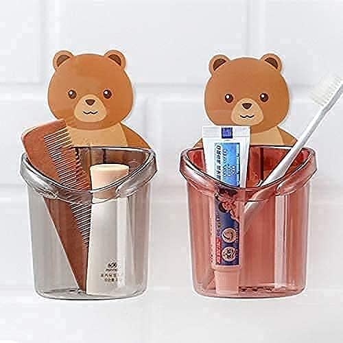 Gra8 Gra8 Teddy Bear Toothbrush Holder Cup // Wall Mount Teddy Bear Toothbrush Holder Case for Keeping Toothpaste, Cream, Lotion & Shampoo (1Pcs) (Multicolor) - Image 2