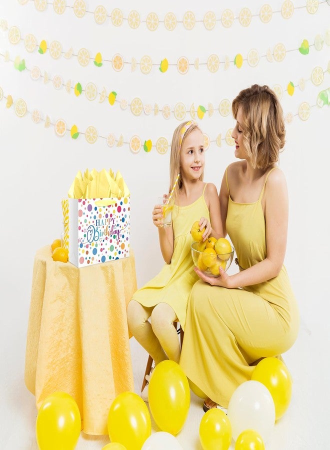 XiaosRen 12.6" Large Dots Happy Birthday Gift Bag with Card and Tissue Papers for Kids Presents Wrapping, Party Favors. - Image 4