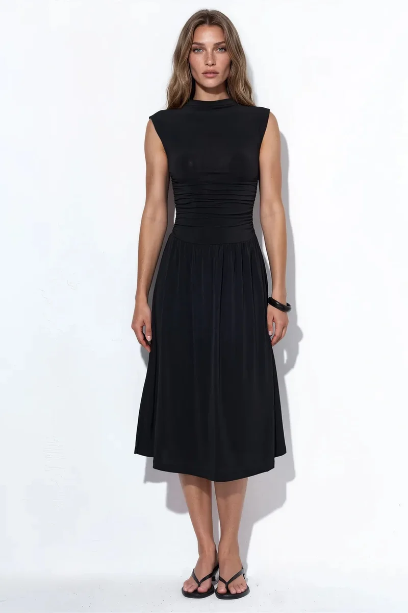 بوسيم BUSEM Sleeveless Jersey Maxi Dress