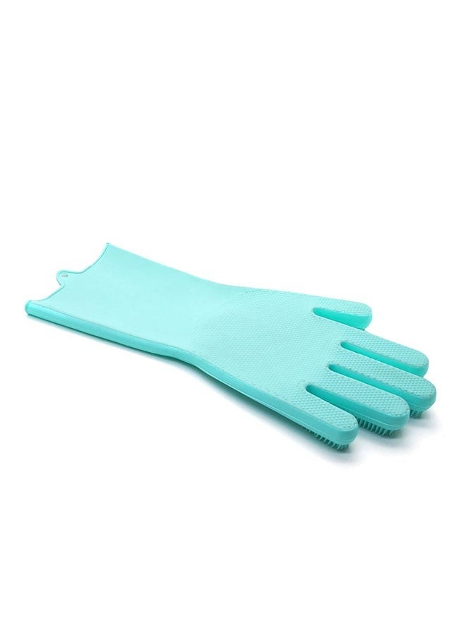 Magic Silicone Gloves With Wash Scrubber Blue - Image 2