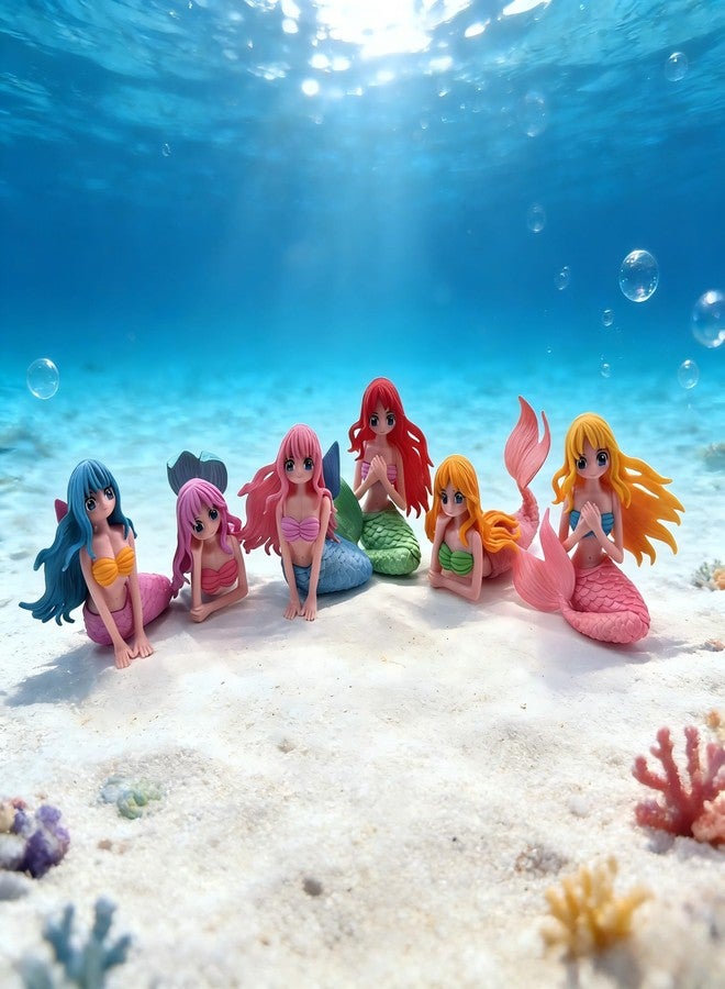 HYSTYLE 10 Pcs Mini Mermaid Figurines, Miniature Mermaid Figurines Cake Toppers for DIY Craft Terrarium Succulent Planter Moss Landscape Birthday Decoration - Image 2