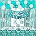 Nigifter Teal Birthday Decorations for Girls Women Happy Birthday Decorations for Women Birthday Party Balloons Decor with Foil Backdrop Tablecloth Happy Birthday Banner Bday Party Supplies for Her - Image 3