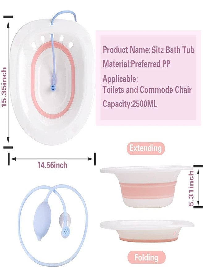 DARKNESS Sitz Bath Toilet Seat with Flusher | Folding Sitz Bath Tub for Pregnant Women | Postpartum Care, Hemorrhoids Recovery, Vaginal | Anal Inflammation Treatment -Portable Perineal Soaking Basin - Image 4