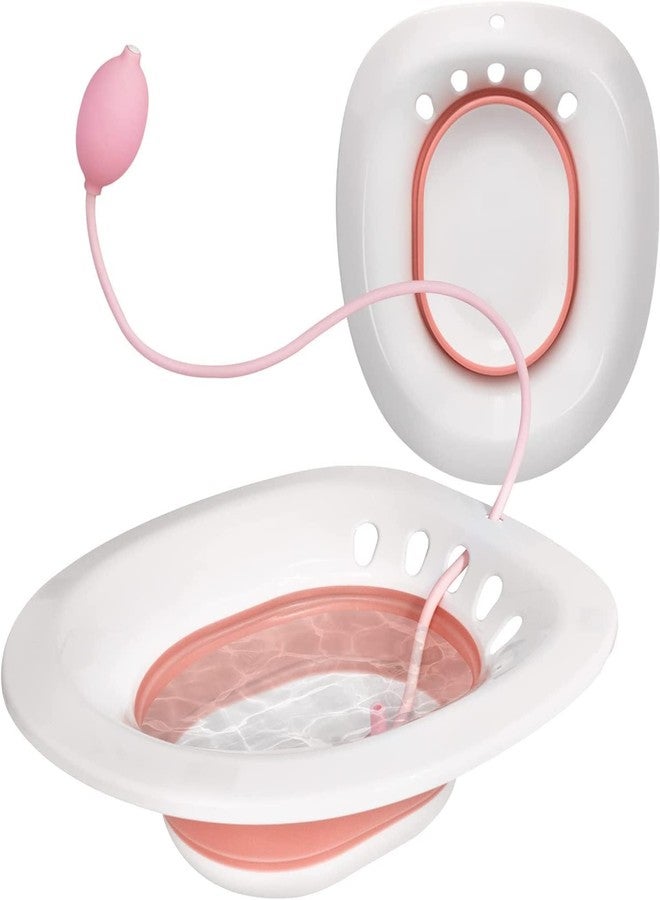 DARKNESS Sitz Bath Toilet Seat with Flusher | Folding Sitz Bath Tub for Pregnant Women | Postpartum Care, Hemorrhoids Recovery, Vaginal | Anal Inflammation Treatment -Portable Perineal Soaking Basin - Image 2