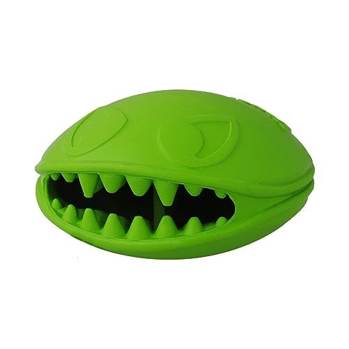 Jolly Pets Monster Mouth Oval Dog ToyTreat Holder 3 Inches Green - Image 1