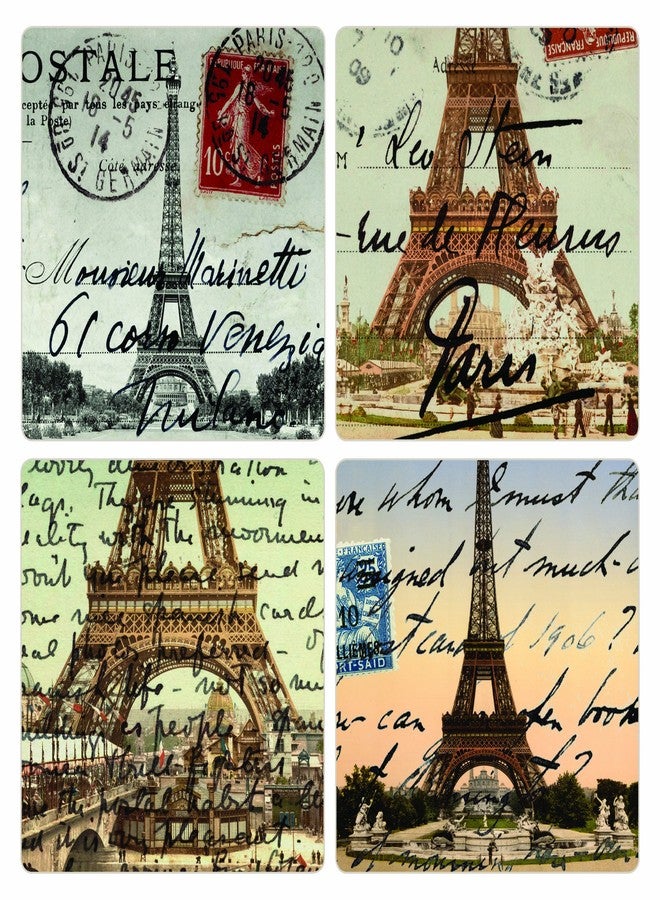 CoasterStone Absorbent Coasters, 4-1/4-Inch, "Paris", Set of 4