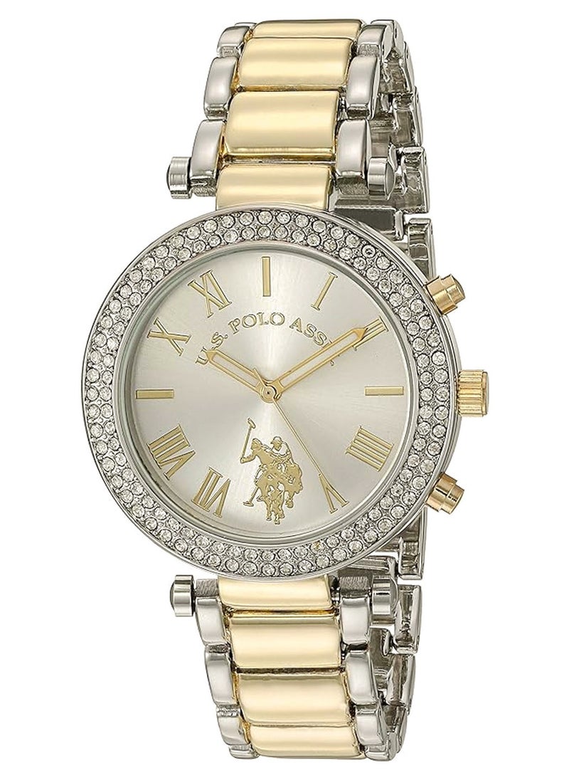 U.S. Polo Assn. U.S. Polo Assn. Women's Quartz Watch, Analog Display and Gold Plated Strap USC40171  - Image 1