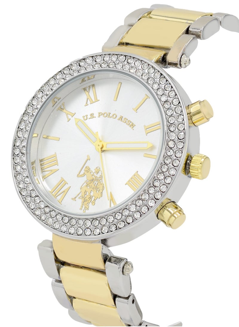 U.S. Polo Assn. U.S. Polo Assn. Women's Quartz Watch, Analog Display and Gold Plated Strap USC40171  - Image 2